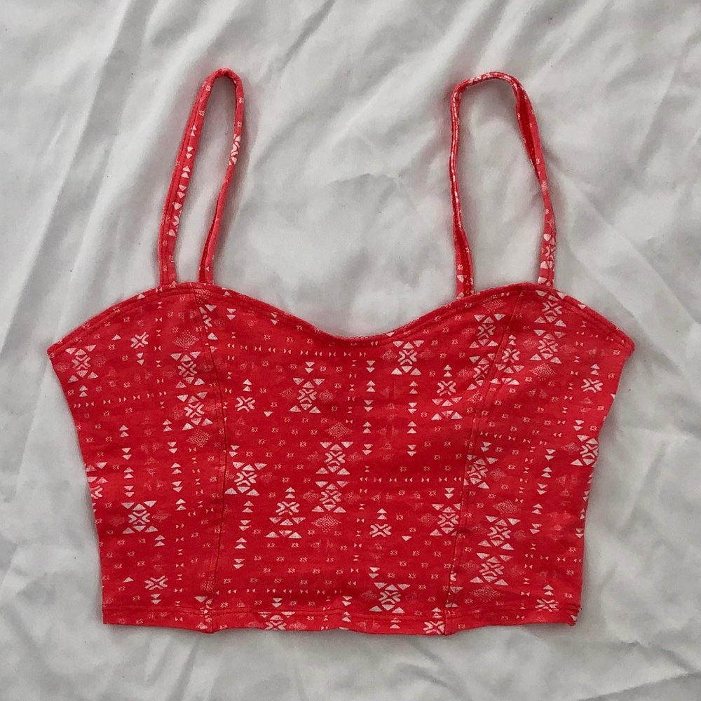 Hollister Crop Top Tank Pink Tribal Print in S